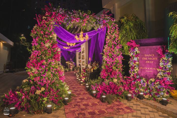 Purple floral backdrop